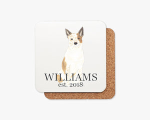 Personalized Heeler (Red) Cork Back Coasters