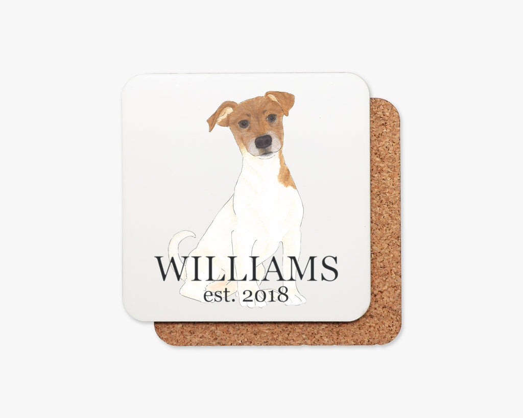 Personalized Jack Russell Terrier Cork Back Coasters