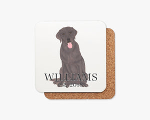 Personalized Labrador (Chocolate) Cork Back Coasters