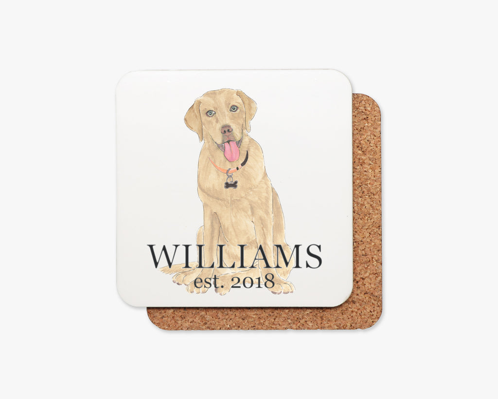 Personalized Labrador (Dudley) Cork Back Coasters