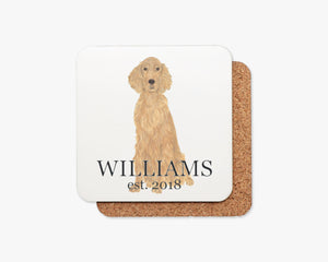 Personalized Irish Setter Cork Back Coasters