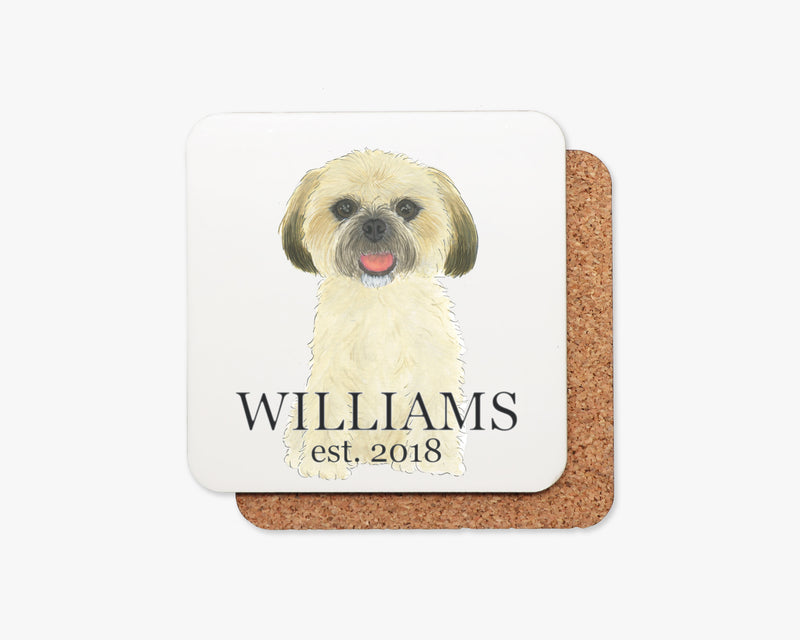 Personalized Shih Tzu (Golden) Cork Back Coasters