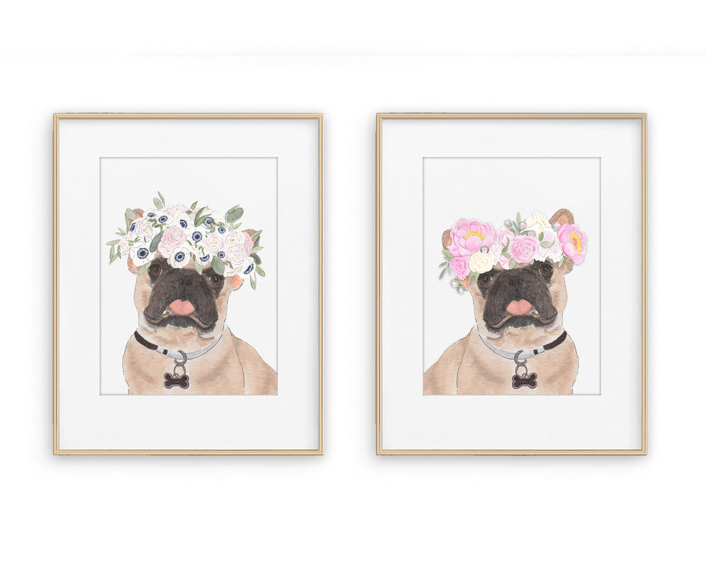 Masked Frenchies in Flowers Prints