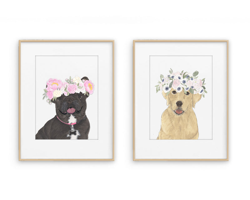 Pups in Peonies Printed Copies
