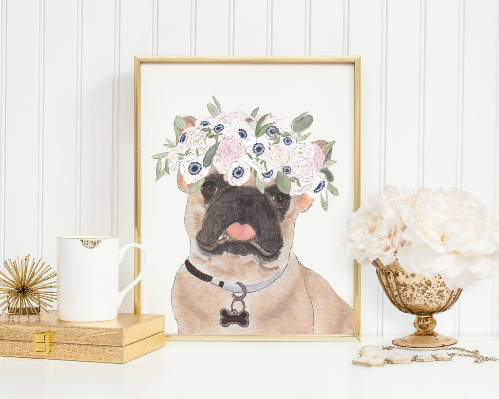 Masked Frenchies in Flowers Prints