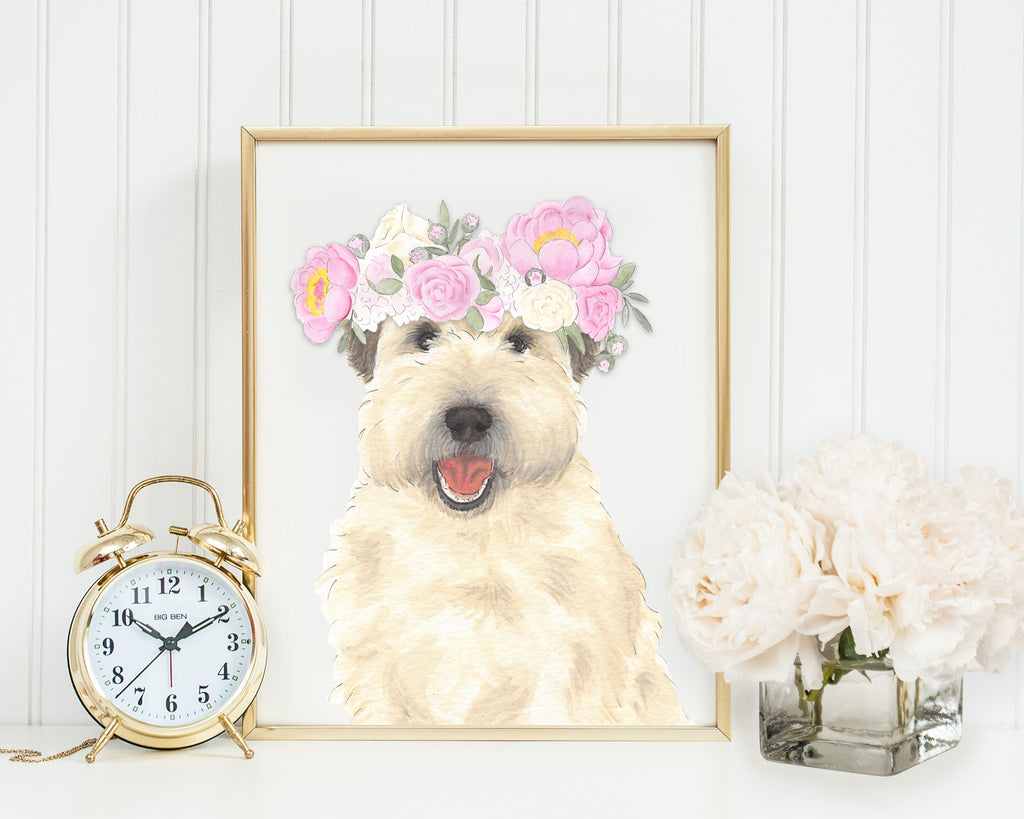 Wheatens in Flowers Prints