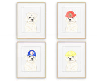 White Floofs in Hats Prints