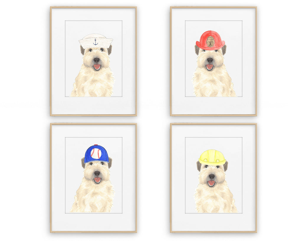 Wheatens in Hats Prints