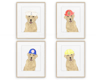 Labs (Yellow) in in Hats Prints