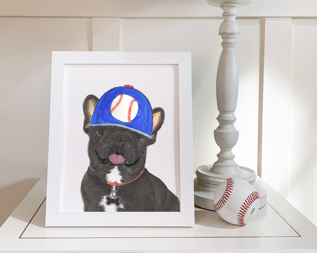 Black & Tan Tricolor Frenchies in Hats Prints