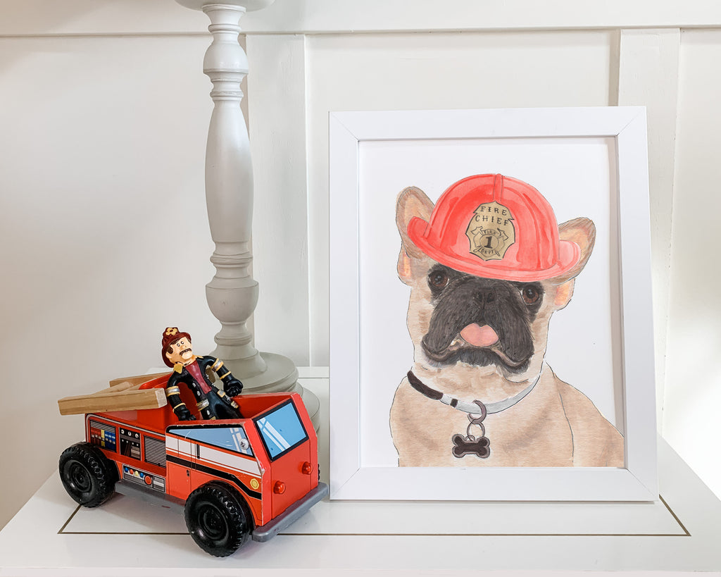 Masked Frenchies in Hats Prints