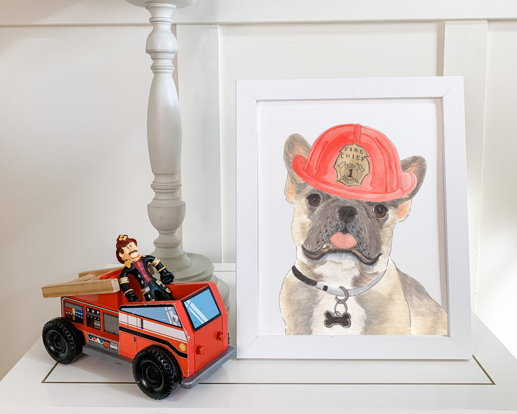 Blue Fawn Tricolor Frenchies in Hats Prints