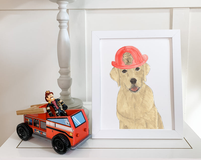 Labs (Yellow) in in Hats Prints