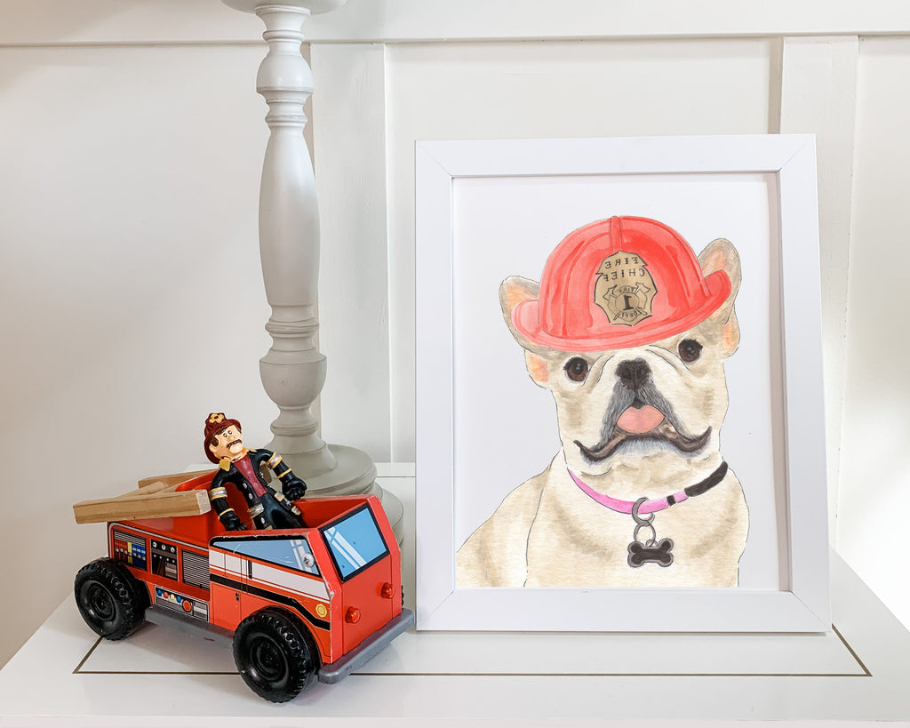 Frenchies (Fawn / Cream) in Hats Prints