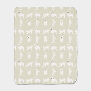 Personalized White Floof Sherpa Throw Blanket