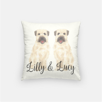 Personalized Wheaten Terrier Reversible Throw Pillow