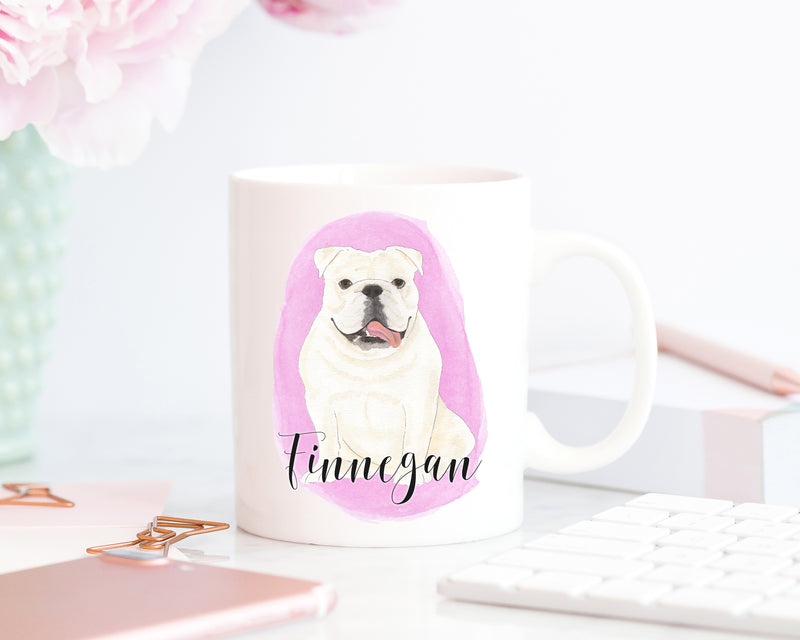 Personalized English Bulldog (White) Ceramic Mug