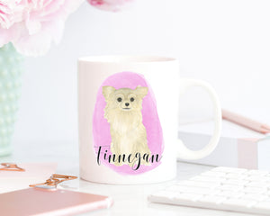 Personalized Chihuahua (Long Haired, Fawn) Ceramic Mug
