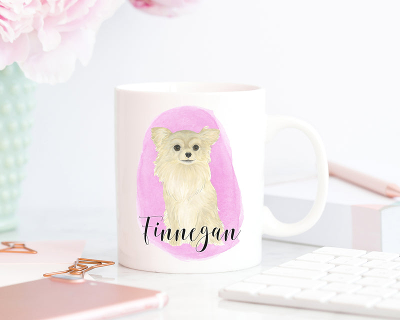 Personalized Chihuahua (Long Haired, Fawn) Ceramic Mug