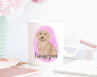 Personalized Dachshund (Long Haired, Red) Ceramic Mug