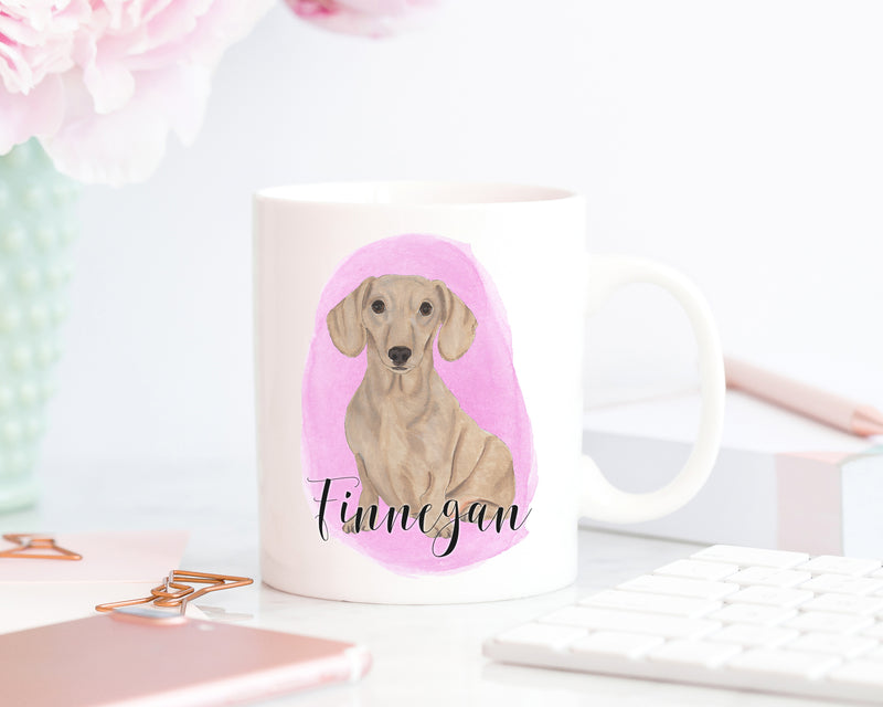 Personalized Dachshund (Smooth, Red) Ceramic Mug
