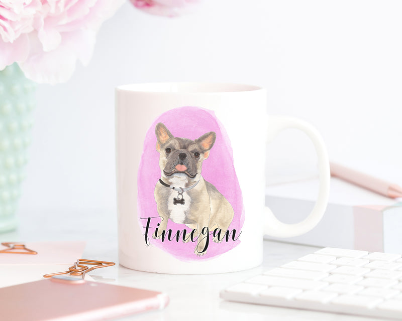 Personalized Frenchie (Blue Fawn Tricolor) Ceramic Mug