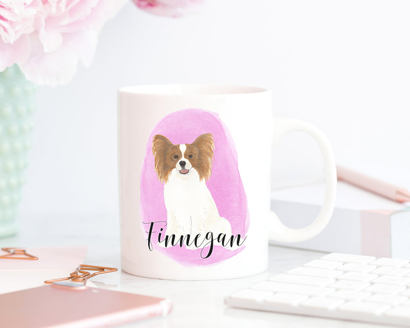 Personalized Papillon (Red) Ceramic Mug