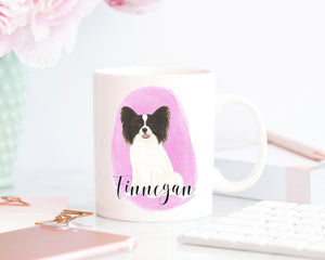 Personalized Papillon (Black) Ceramic Mug