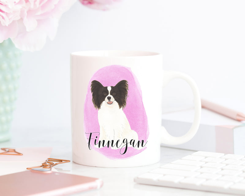 Personalized Papillon (Black) Ceramic Mug