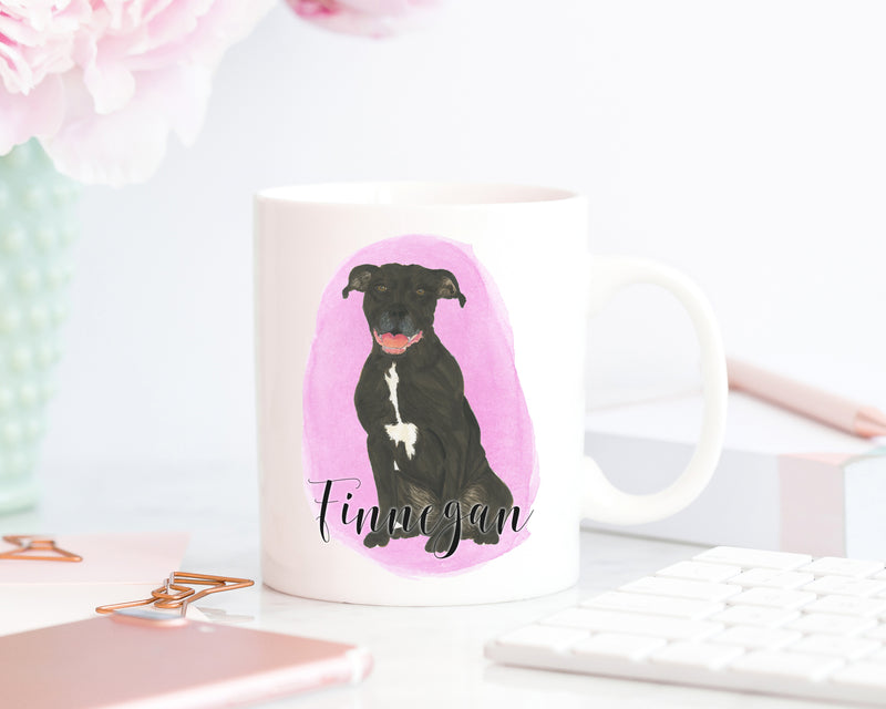 Personalized Pitbull (Black) Ceramic Mug
