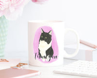 Personalized Ragamuffin Cat (Black & White) Ceramic Mug