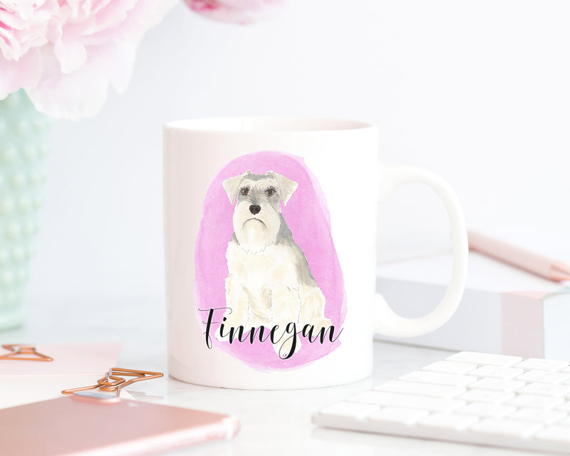 Personalized Schnauzer (Grey & White) Ceramic Mug