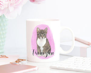 Personalized Tabby Cat (Grey) Ceramic Mug