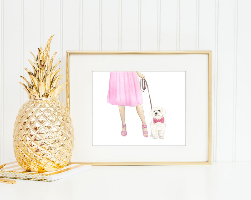 White Floof Walkin' Fine Art Print