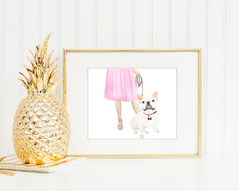 Frenchie Walkin' Fine Art Print (Pied)