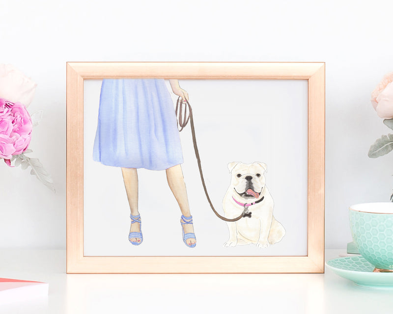 Custom English Bulldog (White) Dog Mom Print