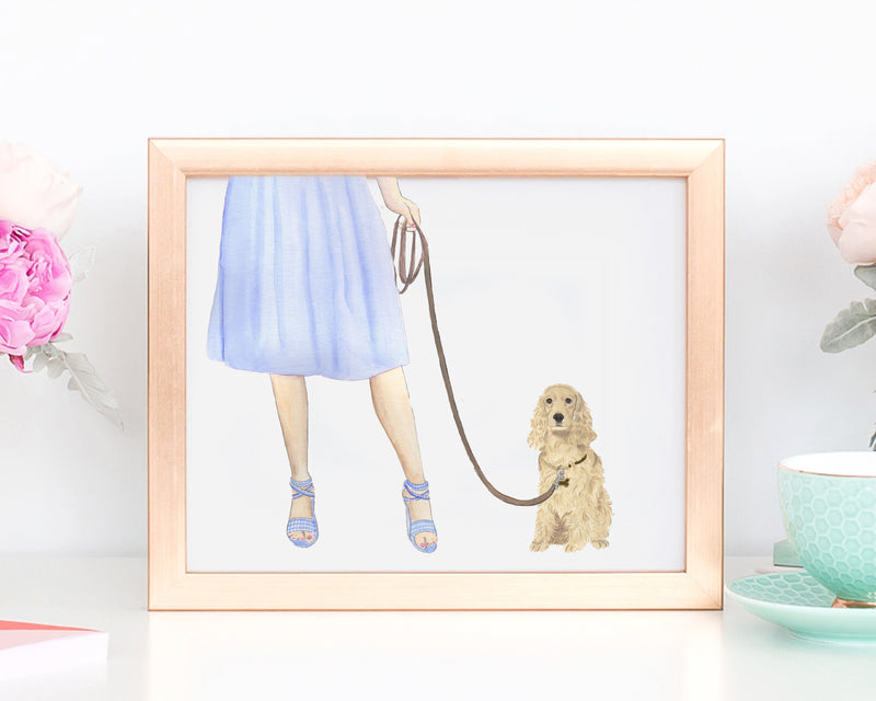 Custom Cocker Spaniel (Blonde Tan Golden) Dog Mom Print