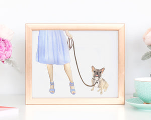 Custom Frenchie (Blue Fawn Tricolor) Dog Mom Print