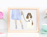 Custom English Springer Spaniel (Liver & White) Dog Mom Print