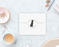 Black Labrador Round Address Labels