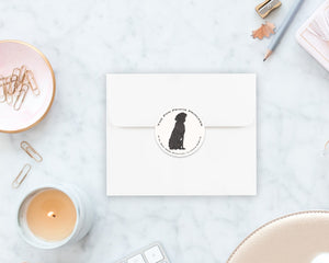 Black Labrador Round Address Labels