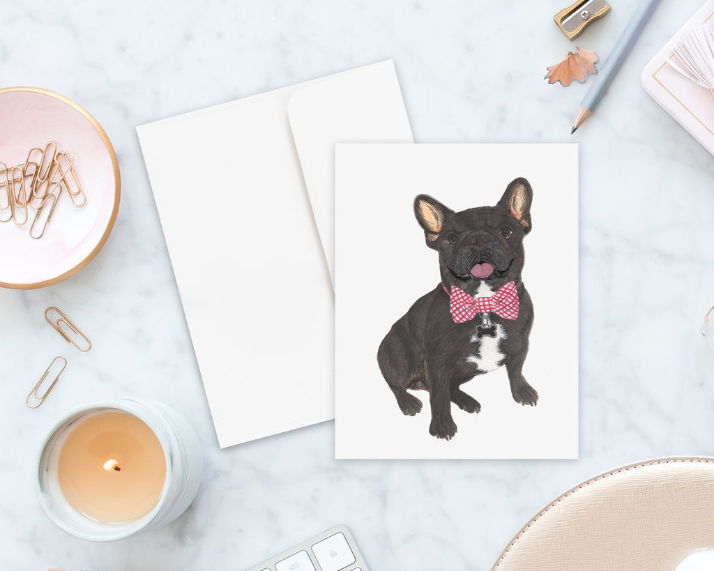 Black / Brindle French Bulldog Big Baby Folded Cards (set of 10)