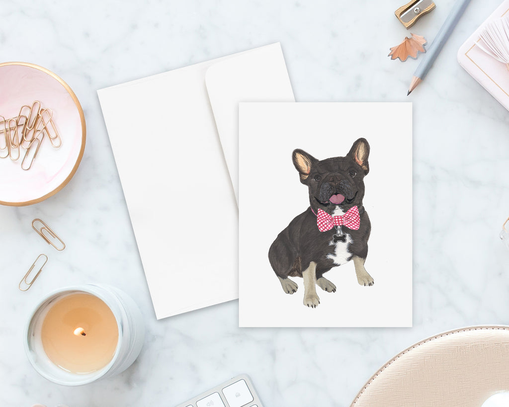 Black & Tan Tricolor Frenchie Big Baby Folded Cards (set of 10)