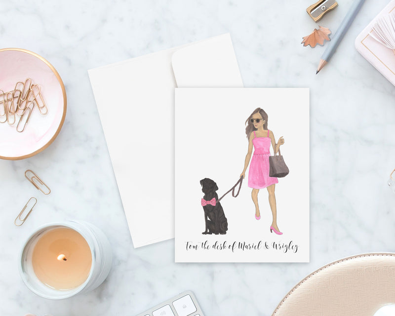 Olivia & The Lab (Black) Folded Cards (set of 10)