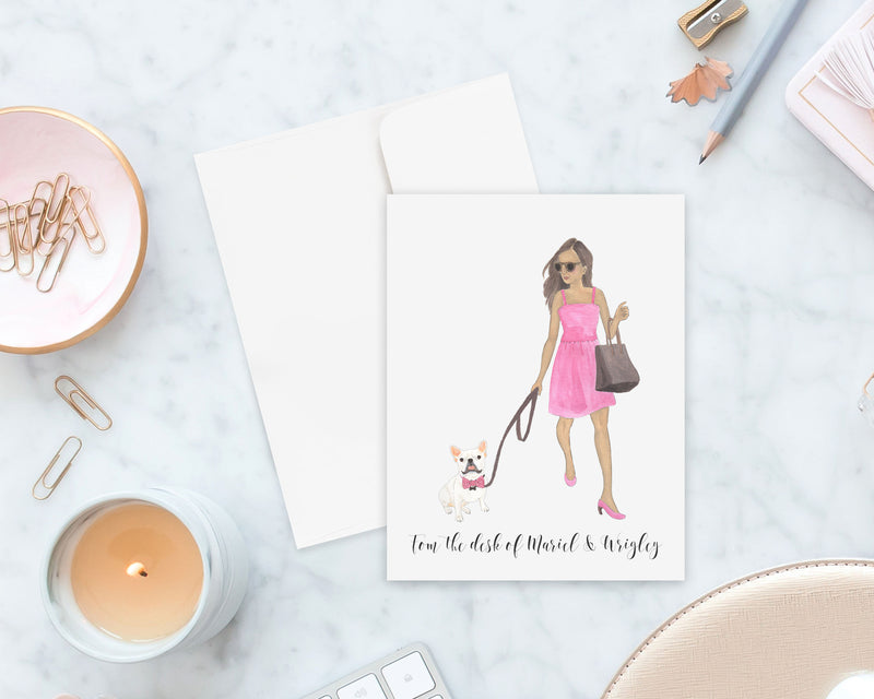 Olivia & The Frenchie (Pied) Folded Cards (set of 10)