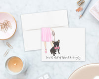 Black / Brindle French Bulldog Walkin' Flat Cards (Set of 10)