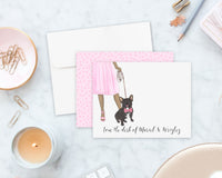 Black & Tan Tricolor Frenchie Walkin' Flat Cards (Set of 10)