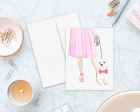 White Floof Walkin' Folded Cards (Set of 10)