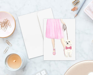White Floof Walkin' Folded Cards (Set of 10)