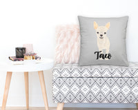 Personalized Fawn Chihuahua Reversible Throw Pillow